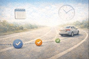 Illustration representing the duration and timeline of SR-22 insurance coverage